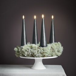 Giftbox w. spike, remote, LED cone candle 4-pack, pine green, Uyuni Lighting