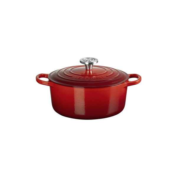 Signature st&oslash;bejern rund gryde | 24 cm | Cerise, Le Creuset