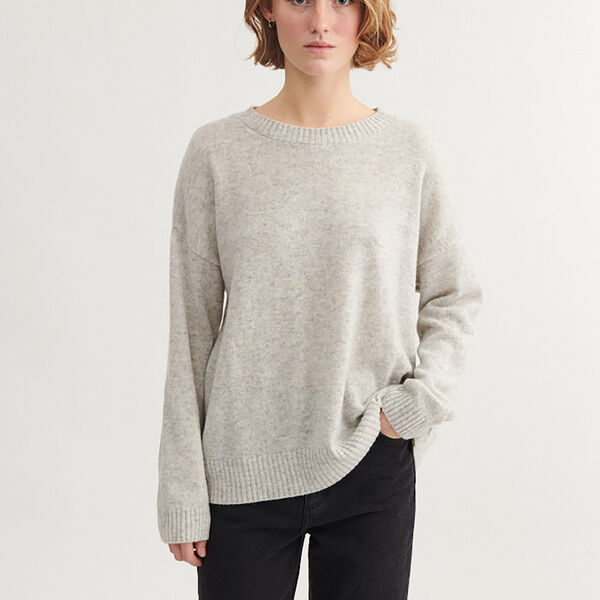 Lise O-Neck, light grey mel., Basic Apparel