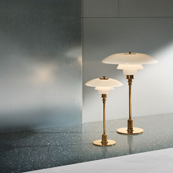 PH 2/1 bordlampe, brass, Louis Poulsen