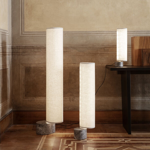 Unbound Floor Lamp, grey marble/canvas, GUBI