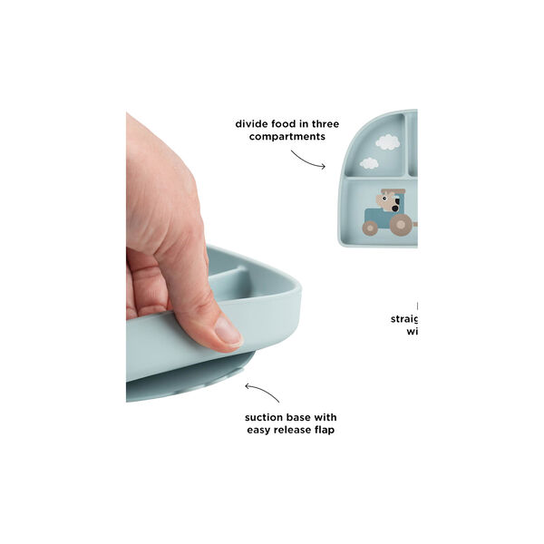 Tiny farm stick&stay inddelt tallerken, blue, Done by Deer