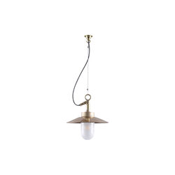 Well Glass Pendant With Visor 7680, bronze/frosted, Original BTC