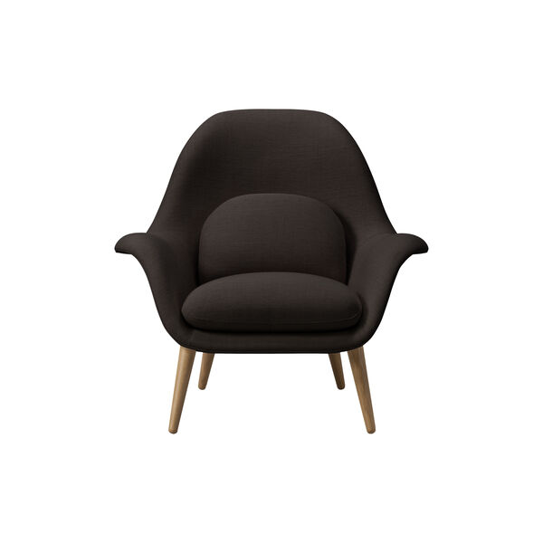 FF1770 Swoon Lounge Chair, Sunniva 383/lakeret eg, Fredericia Furniture