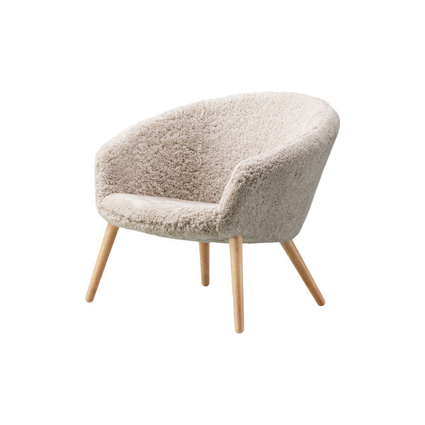 Ditzel loungestol, hvid/olieret eg Ditzel loungestol, hvid/olieret eg, Fredericia Furniture