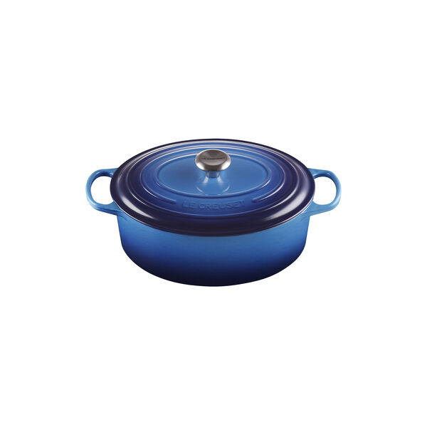 Signature st&oslash;bejern oval gryde &Oslash; 31 cm, azure, Le Creuset