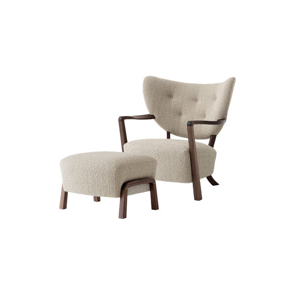 Wulff ATD2 Lounge Chair and ATD3 Pouf, Karakorum 003/oiled walnut Wulff ATD2 Lounge Chair and ATD3 Pouf, Karakorum 003/oiled walnut, &Tradition