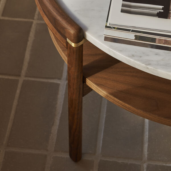 RF1905 Sideways sofabord, olieret valnød/Carrara marmor, Carl Hansen & Søn