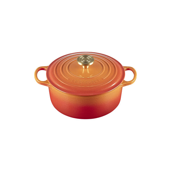 Rund st&oslash;bejern Jubil&aelig;umsgryde &Oslash; 24 cm, flamme dor&eacute;e, Le Creuset