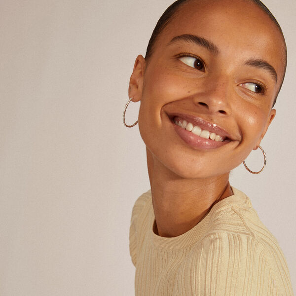 EDDY recycled organiske maxi hoops, s&oslash;lvbelagt, Pilgrim