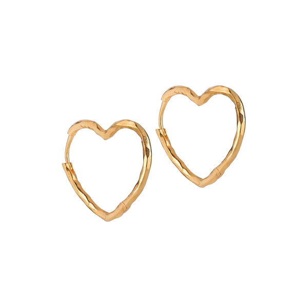 Organic&nbsp;Heart&nbsp;hoops, forgyldt, ENAMEL Copenhagen