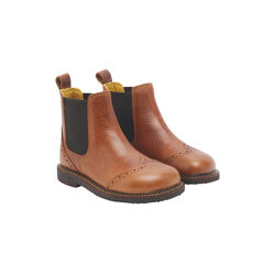 Chelsea støvle med brogue hulmønster, medium brown Chelsea støvle med brogue hulmønster, medium brown, ANGULUS