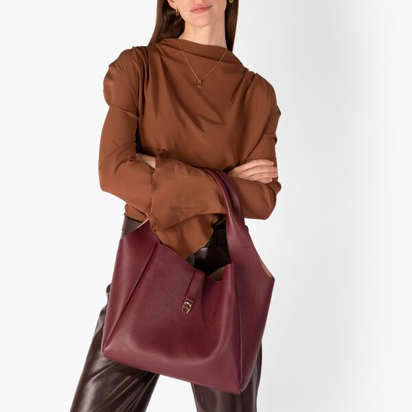 Zaira Hobo Bag  | Medium | Burgundy | Skuldertaske, Aigner