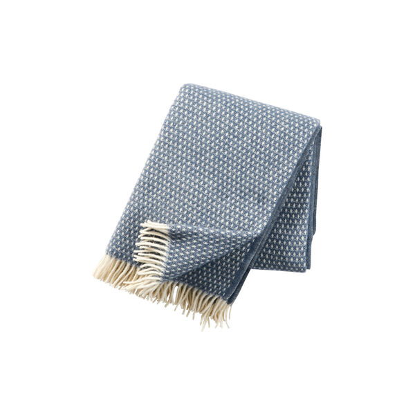 Knut Uld plaid, smokey blue, Klippan Yllefabrik