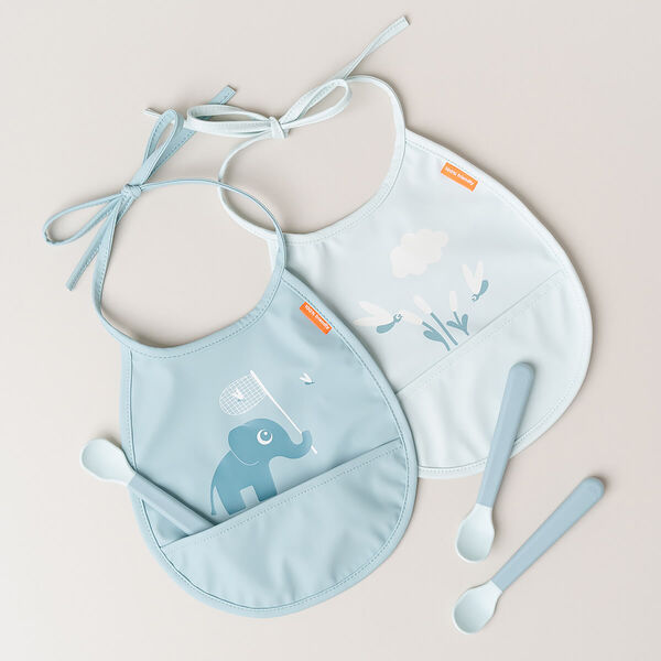 Foodie Easy-grip babyske 3-pak, blue Foodie Easy-grip babyske 3-pak, blue, Done by Deer