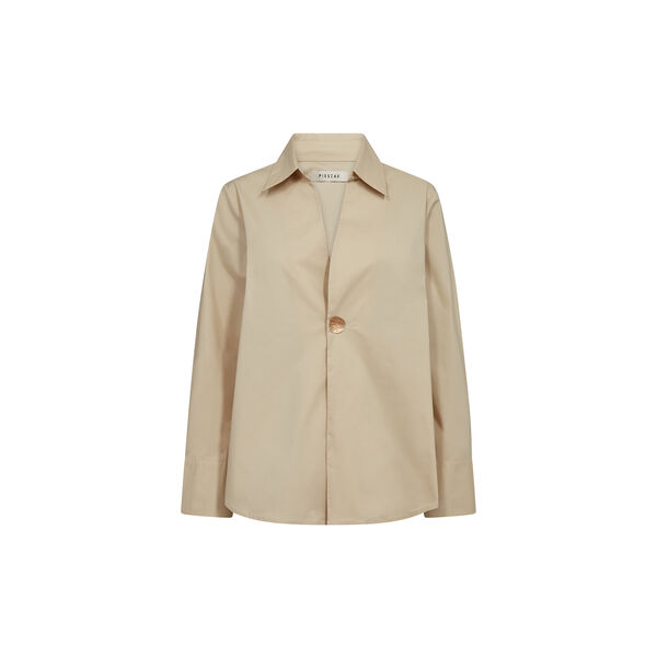 PD-Tulip Poplin Button Shirt, oyster white, Pieszak