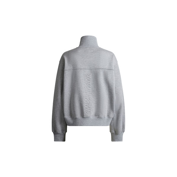 Air Sweatshirt med halv lynl&aring;s, grey melange, Cartel Copenhagen