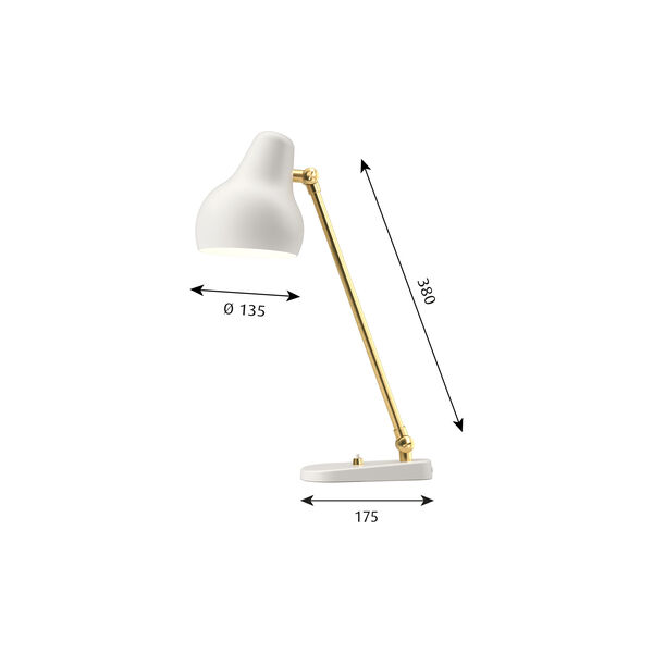 VL38 bordlampe, hvid VL38 bordlampe, hvid, Louis Poulsen