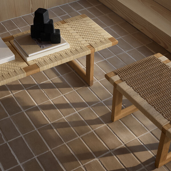 BM0488L Table Bench bord, olieret eg/rattan, Carl Hansen & S&oslash;n