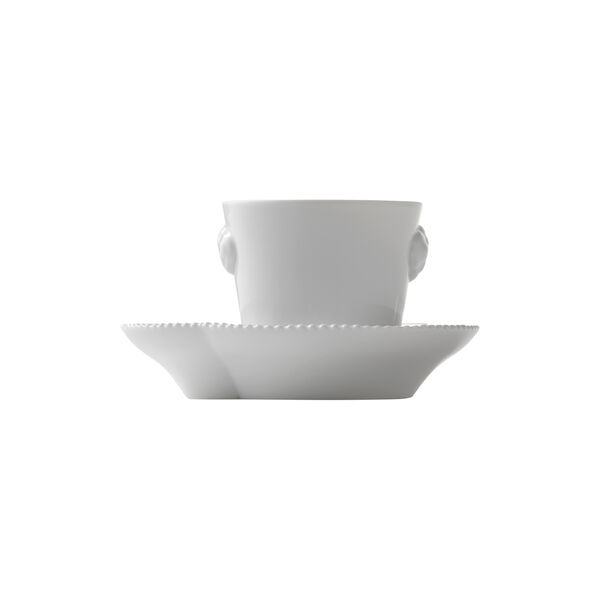 Hvid Elements espressokop med underkop 9 cl, Royal Copenhagen