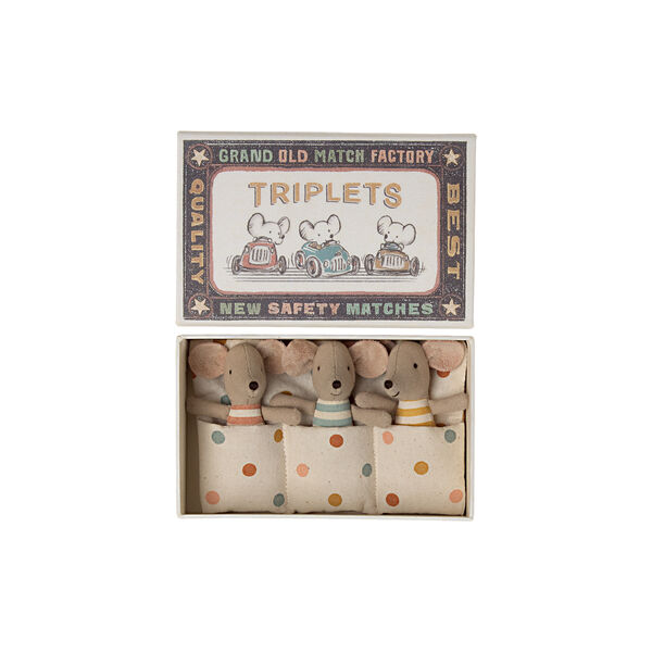 Trillinger babymus i t&aelig;ndstik&aelig;ske, Maileg