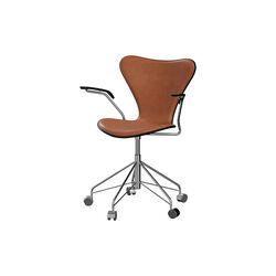 Serie 7&trade; 3217 forsidepolstret kontorstol, Grace Walnut, Fritz Hansen