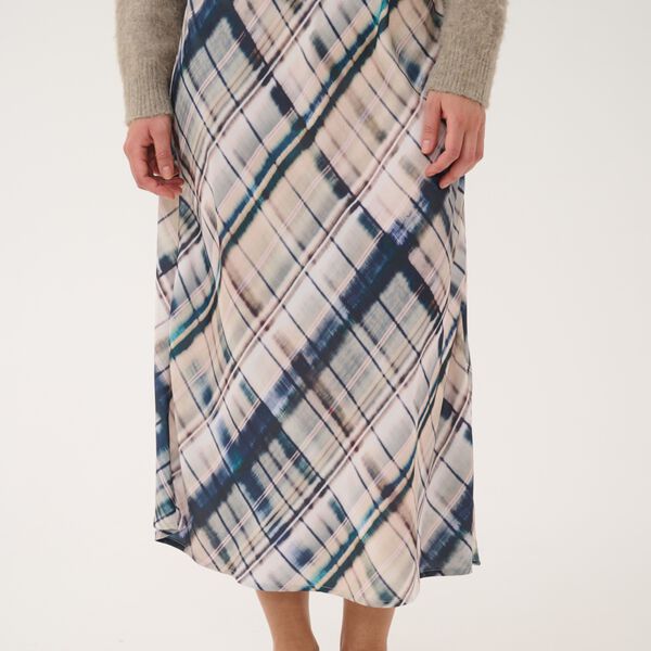 TatumSZ Skirt, grey blue blurry check, Saint Tropez