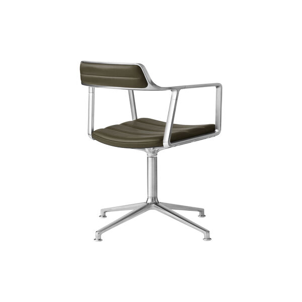 VIPP452 Swivel Chair with Gliders, bosco green/polished aluminium, Vipp