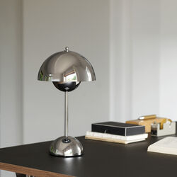 Flowerpot VP9 Portable Table Lamp, chrome-plated, &Tradition