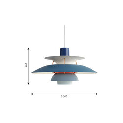 PH 5 pendel, blå, Louis Poulsen