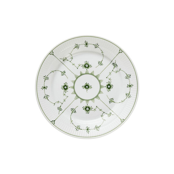 Gr&oslash;n Musselmalet Riflet tallerken &Oslash; 25 cm, Royal Copenhagen