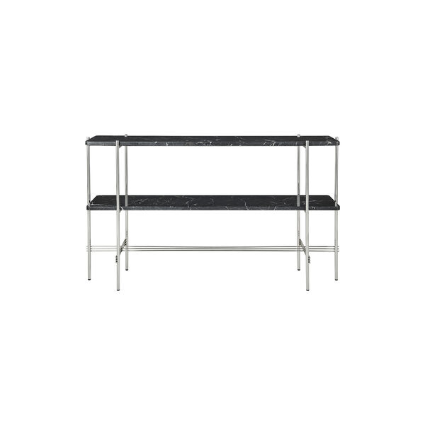 TS Console with 2 Racks, black marquina marble/steel, GUBI