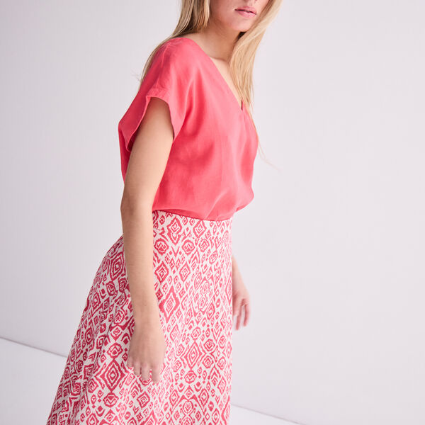 IHLINNO Blouse with Short Sleeve, geranium, ICHI