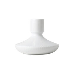 Hvid Riflet lysestage 8 cm, Royal Copenhagen