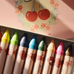 Crayons Bees Wax 10 Pcs, cherry bow, Konges Sl&oslash;jd