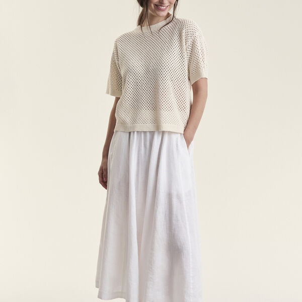 Airy linen nederdel, white, BITTE KAI RAND
