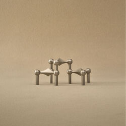 STOFF Nagel lysestage 3 stk., b&oslash;rstet krom, STOFF Nagel