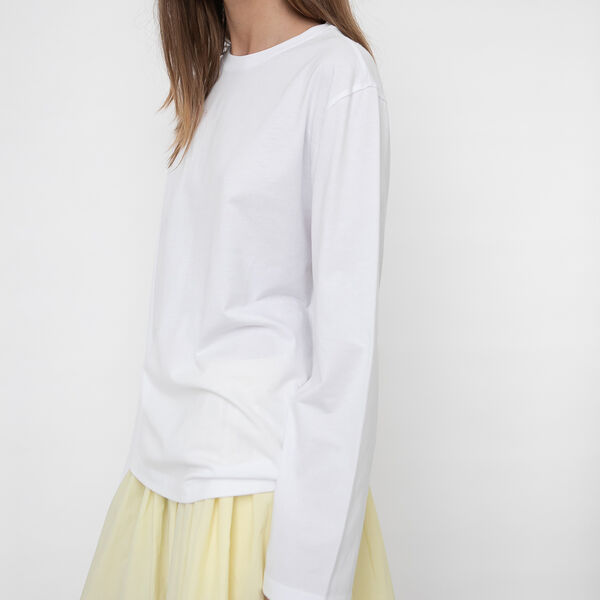 Freya lang&aelig;rmet T-shirt, white, Studio Feder
