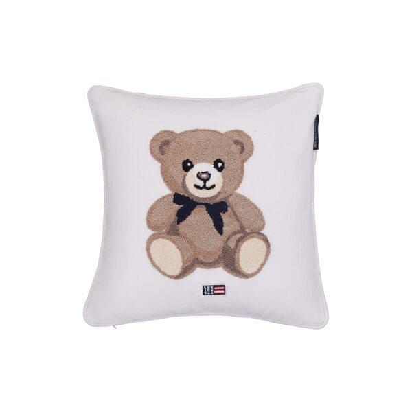 Icons Teddy Organic Cotton Velvet Pillow, white/beige, Lexington