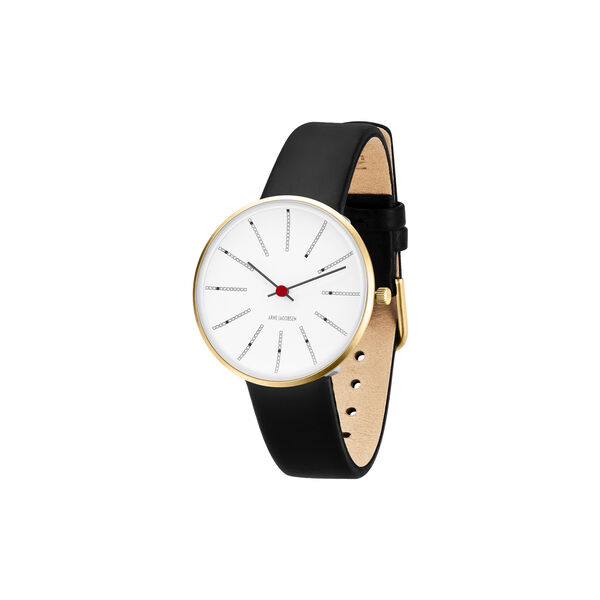Bankers armbåndsur, white/gold/black, Arne Jacobsen Watches