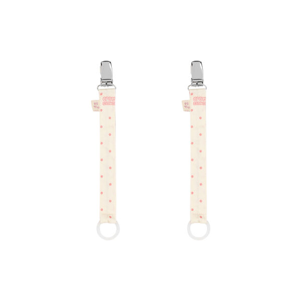 2 Pack Pacifier Strap, cherry dot, Konges Sl&oslash;jd