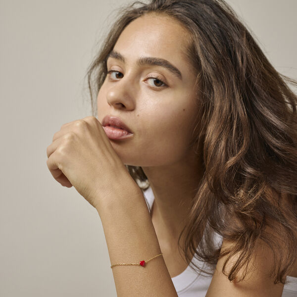 Amore Armb&aring;nd, forgyldt/r&oslash;d, ENAMEL Copenhagen