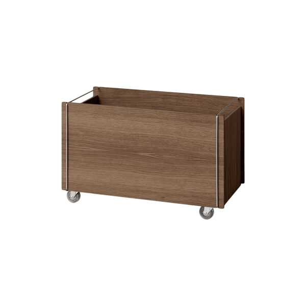 Storage Box w. Wheels | Smoked Oak/Stainless Steel | Opbevaringskasse, MOEBE