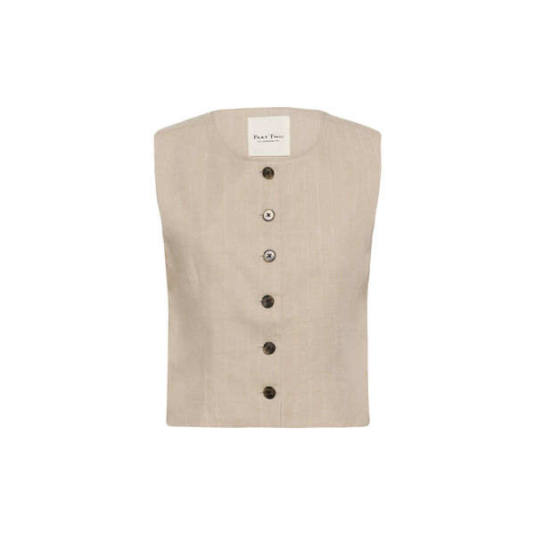AzaniaPW Waistcoat, neutral pinstripe, Part Two