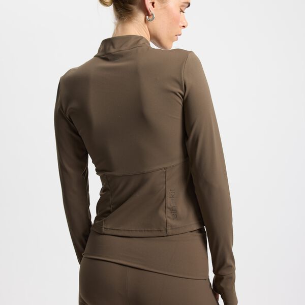 Butter Soft Half Zip True to body, dark brown, Rethinkit