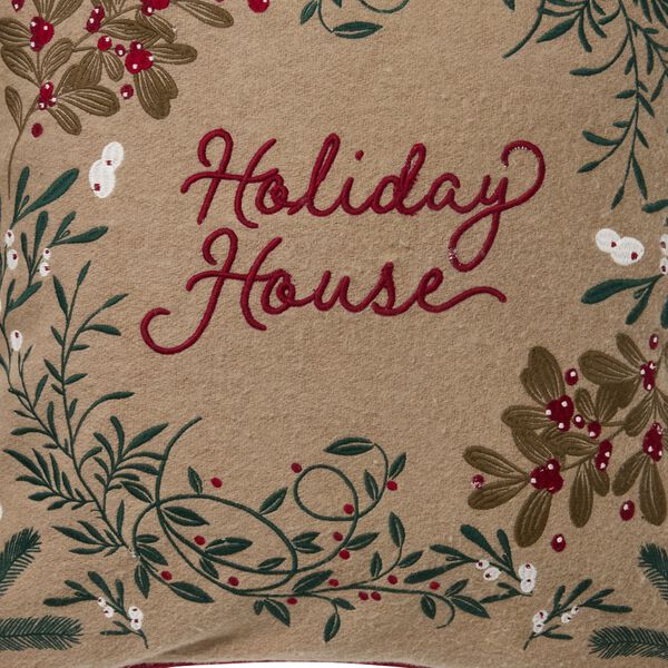 Holiday House Pillow Cover, beige multi, Lexington