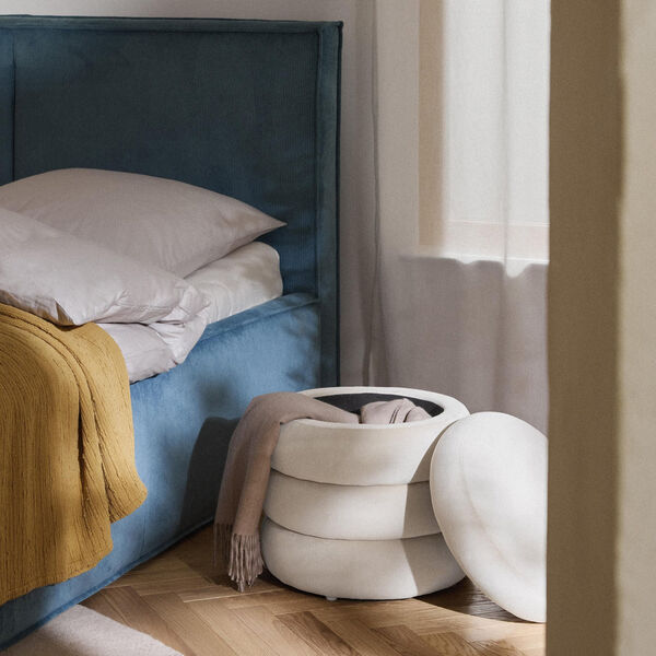 Alto puf med opbevaring, fj&oslash;jl off white, Westwing Collection