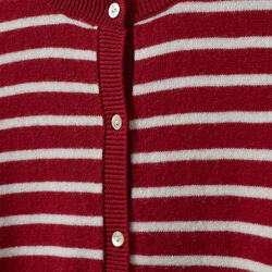 Cardigan, red striped, Sofie Schnoor