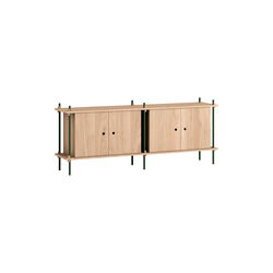 Shelving Sideboard, oak/pine green, MOEBE