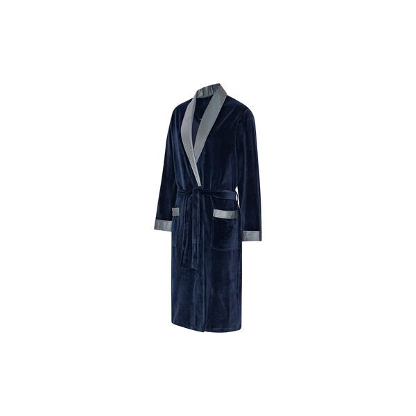 Davos Dressing gown, navy with sliver collar, Ambassador 1867